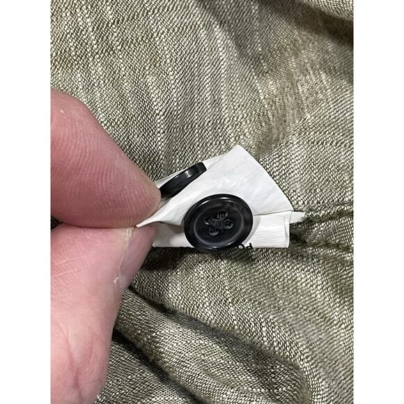 prAna Sz Tall Medium Slim Fit Organic Cotton Long Sleeve Green Button Down Shirt - Picture 12 of 13